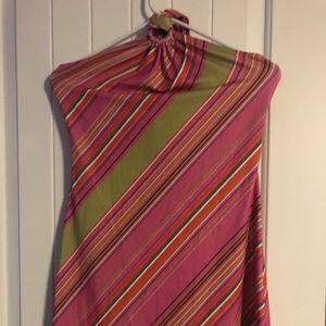 Wet Seal striped halter cut tie dress.